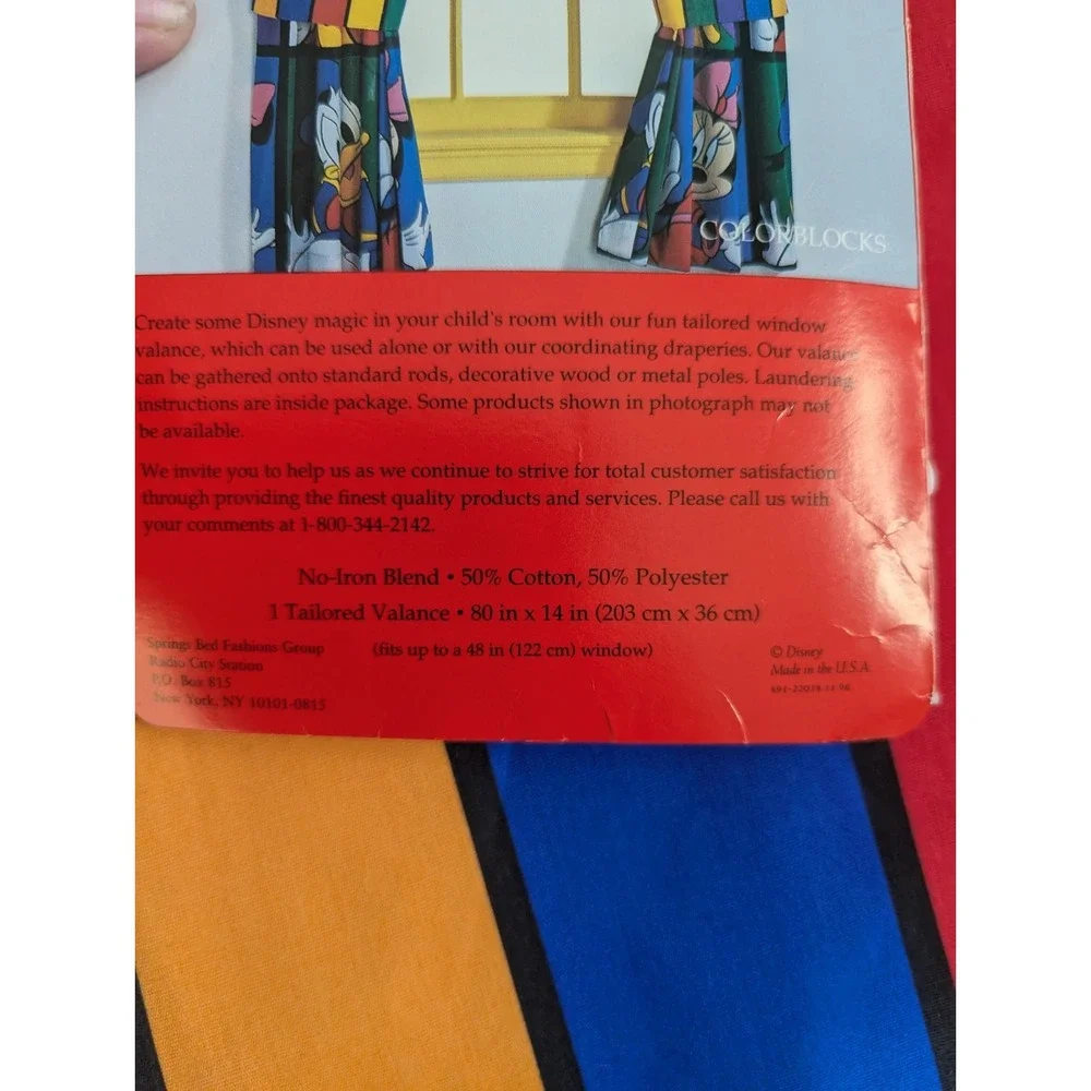 Disney Mickeys‎ For kids Stuff Colorful stripped curtain Valance New in package